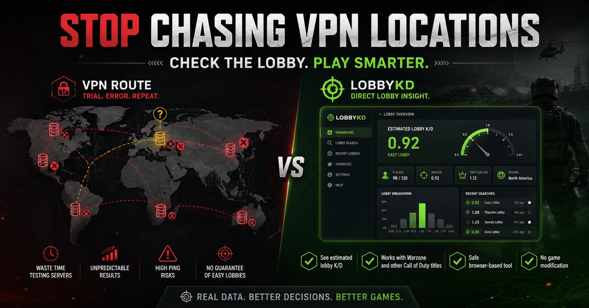Why LobbyKD Is Better Than a Warzone VPN for Finding Easier Lobbies